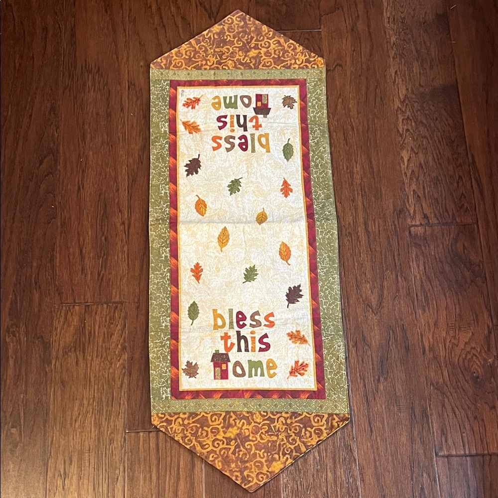 Autumn Table Runner with Bless This Home Design